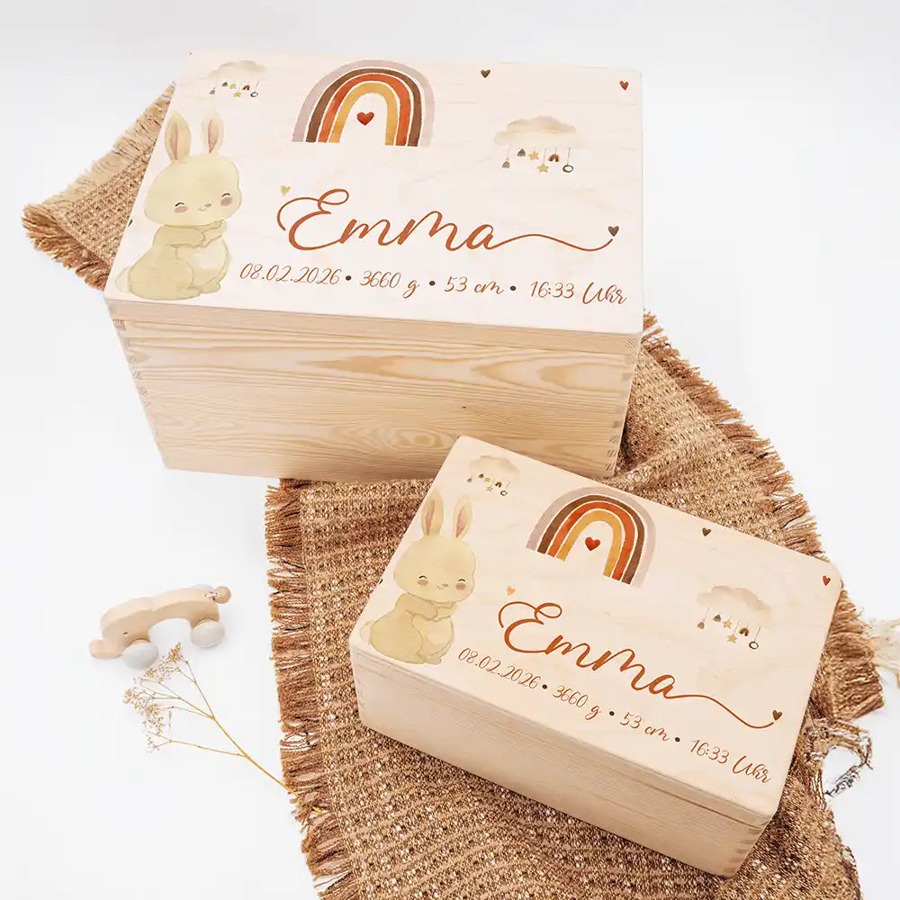Erinnerungsbox Baby - Hase Boho