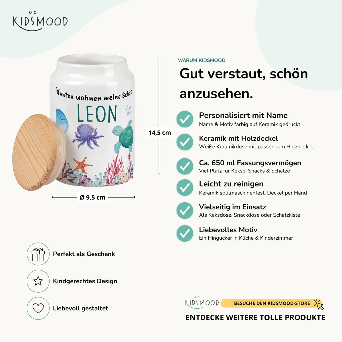 Personalisierbare Keksdose mit Name - Unterwasserwelt