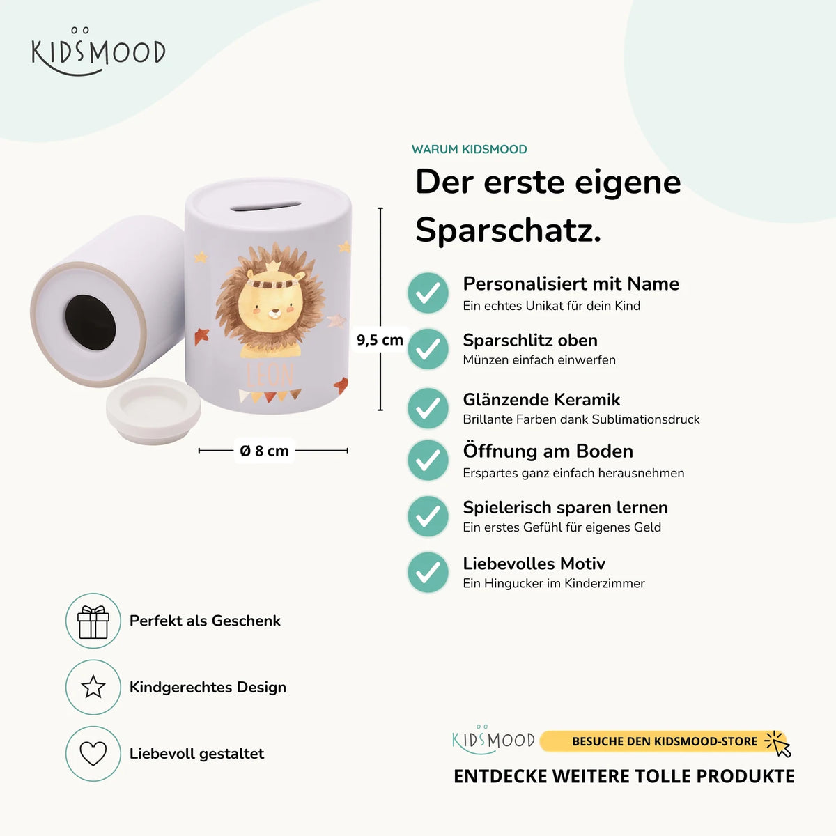 Spardose Kinder aus Keramik - Löwe