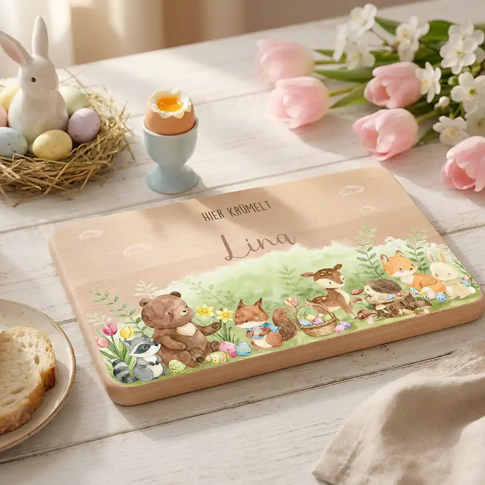 Frühstücksbrettchen Ostern - Niedliche Waldtiere