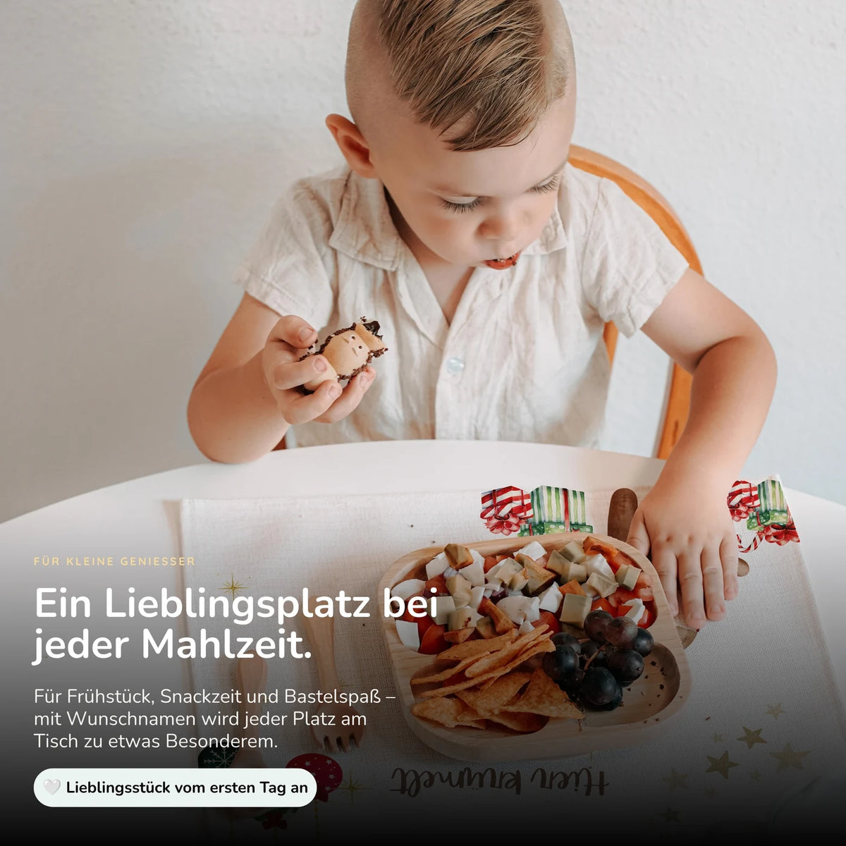 Tischset Kinder personalisiert Weihnachtsmotiv - Reh