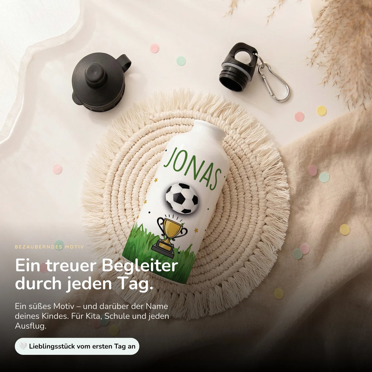 Personalisierte Trinkflasche Kinder – Fußball Pokal