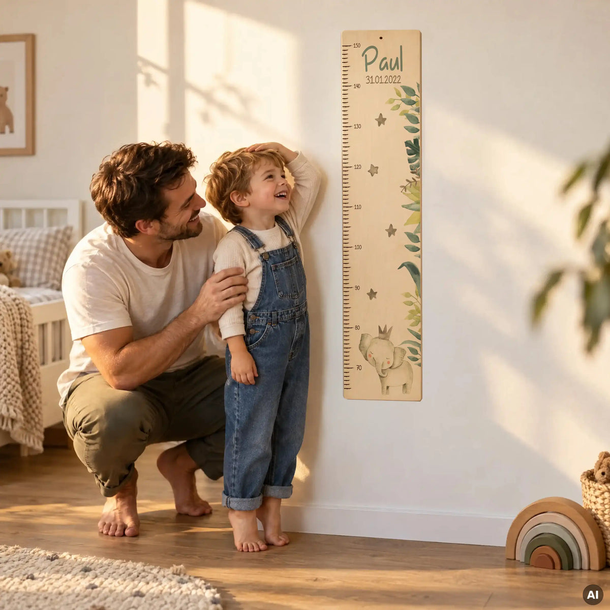 Messlatte Kinder Holz & Aluverbund - Elefant