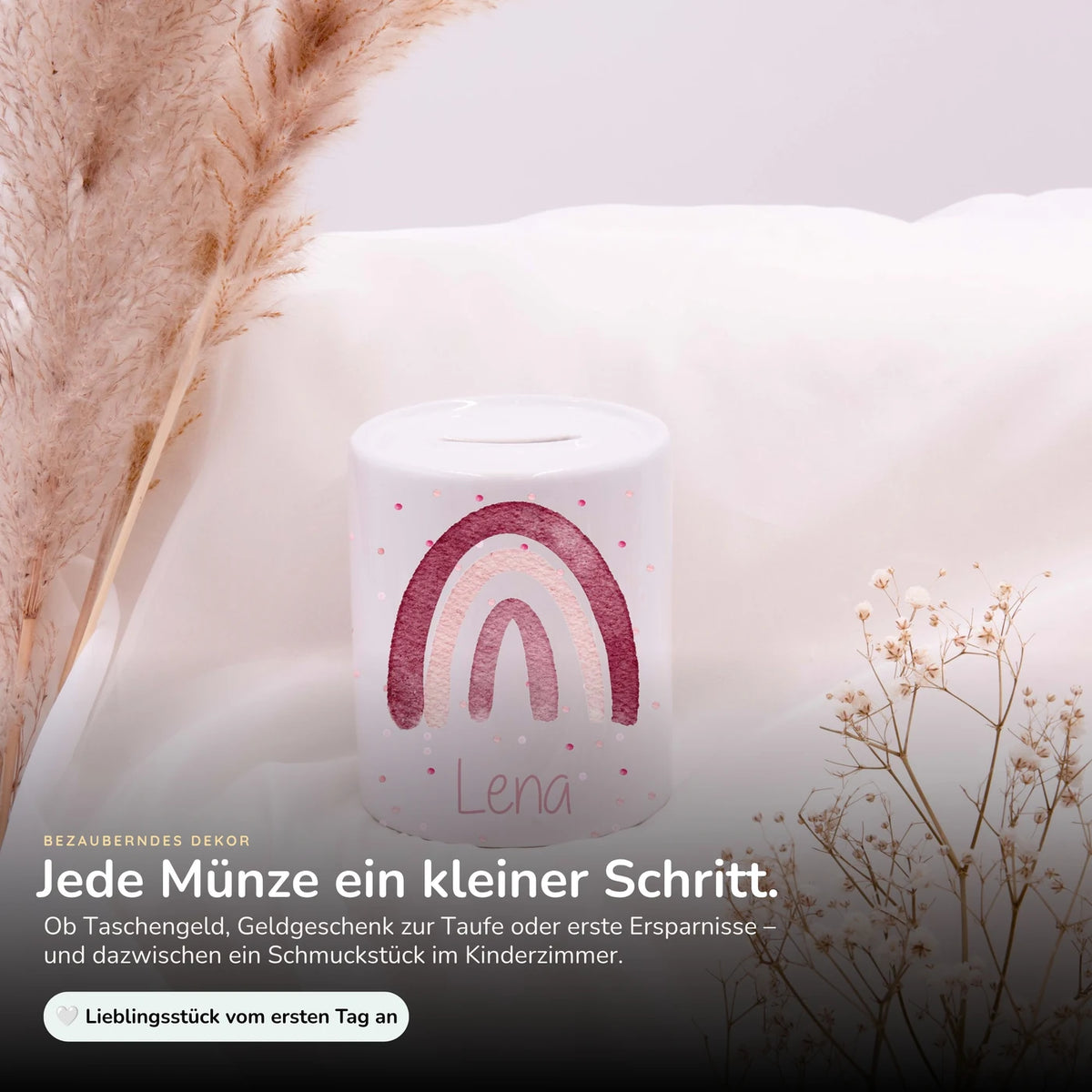 Spardose Kinder aus Keramik - Regenbogen