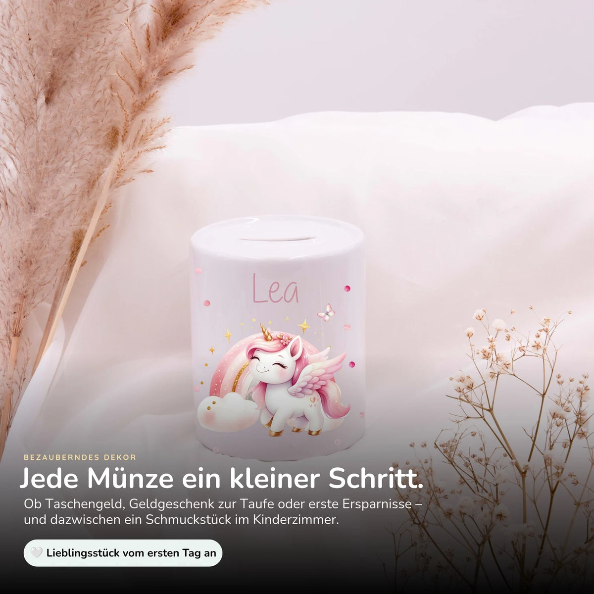 Spardose Kinder aus Keramik - Einhorn