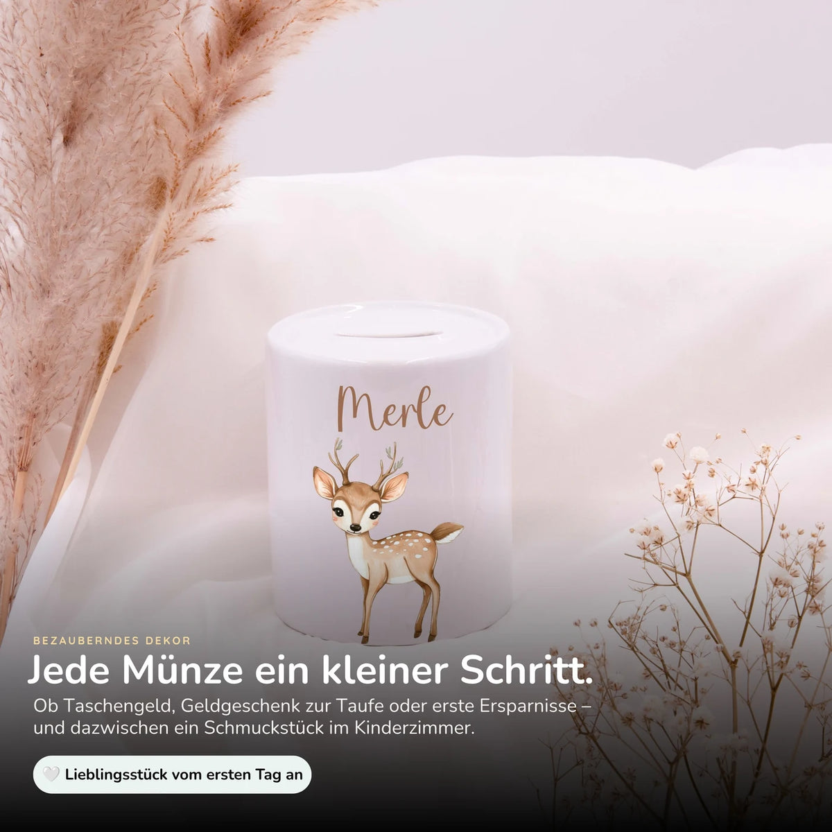 Spardose Kinder aus Keramik - Niedliches Reh