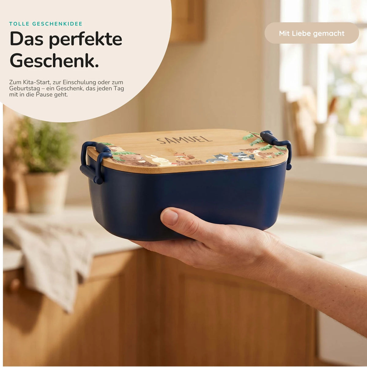 Brotdose Kinder personalisiert, Waldtiere