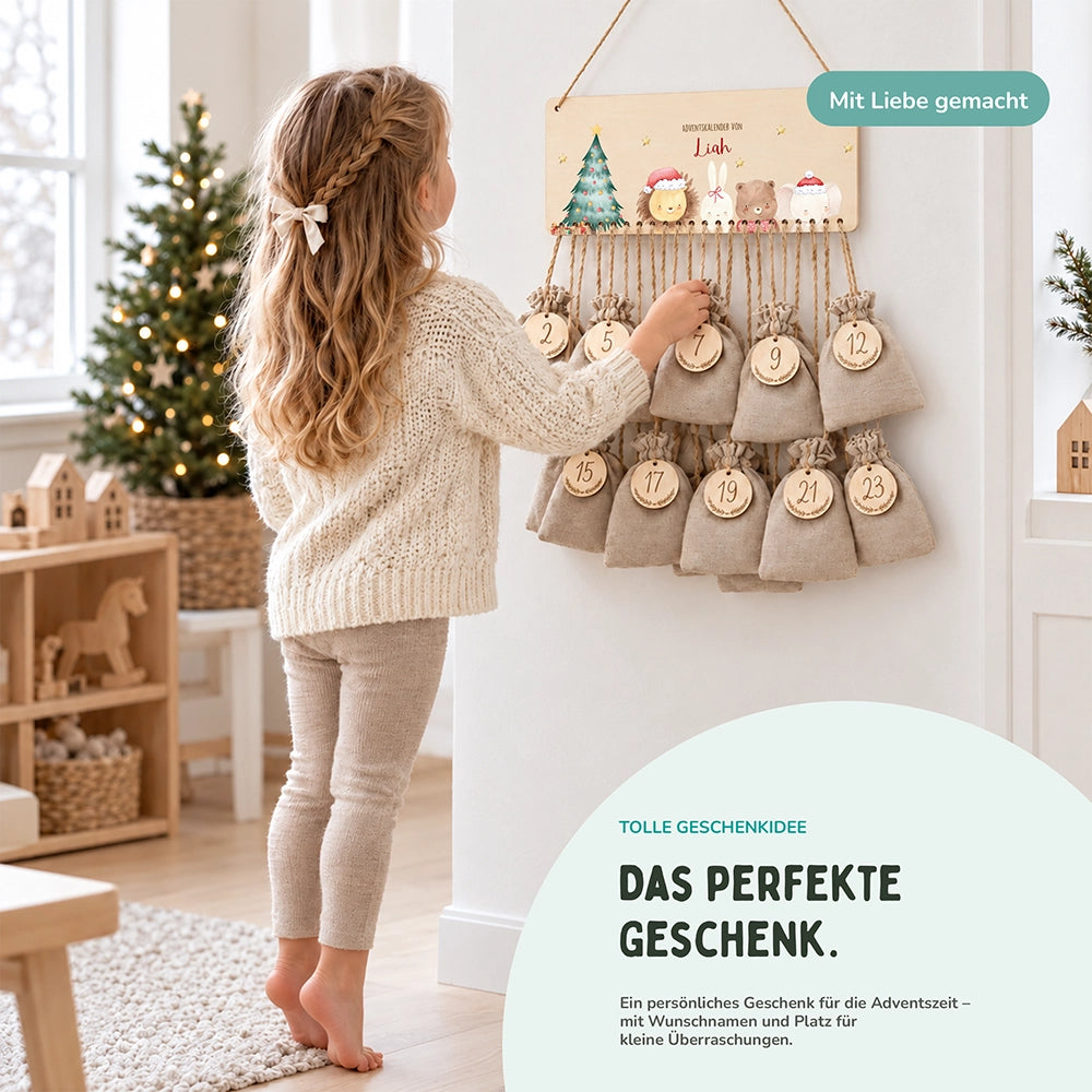 Personalisierbarer Adventskalender farbig - Weihnachten
