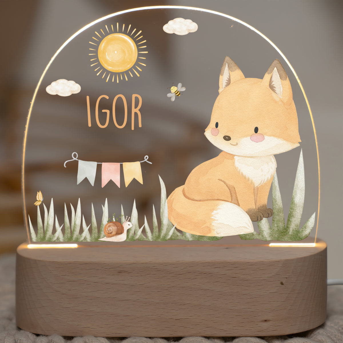Nachtlicht Kinder personalisiert - Baby Fuchs