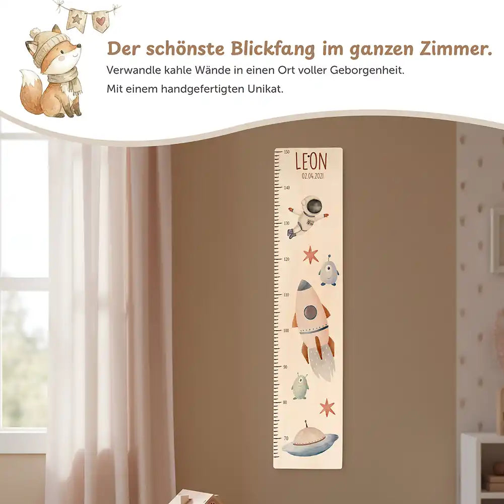 Messlatte Kinder Holz & Aluverbund - Astronaut