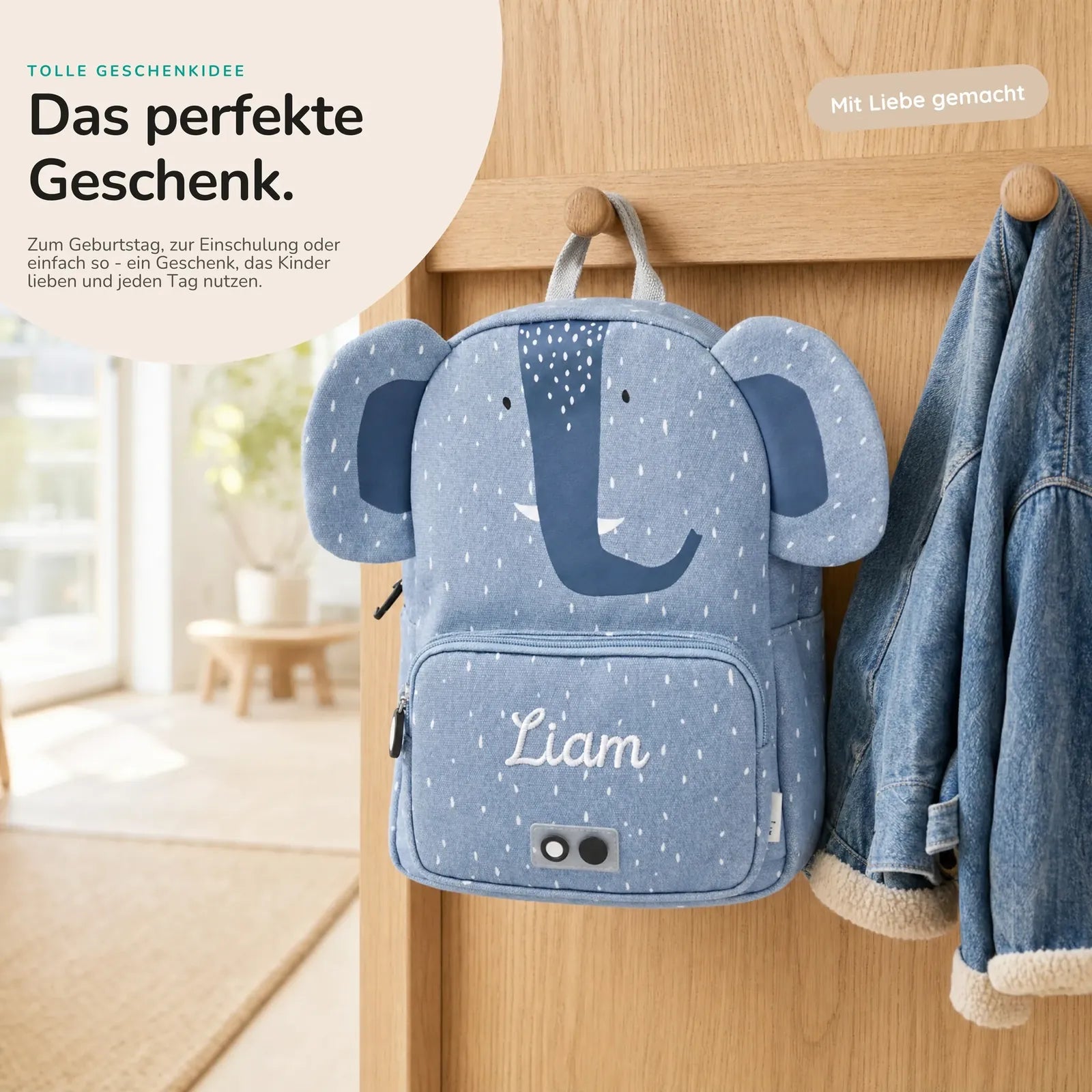 Trixie Kindergartenrucksack Elefant, zwei Größen Klein und Groß