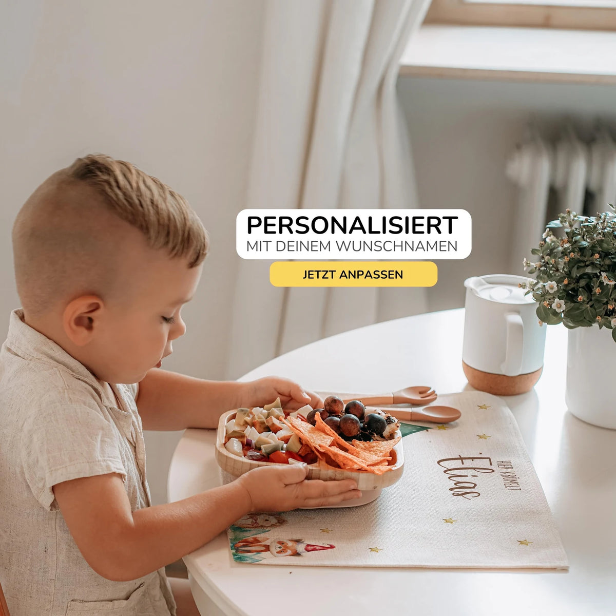 Tischset Kinder personalisiert Weihnachtsmotiv - Tierchen-Abenteuerland
