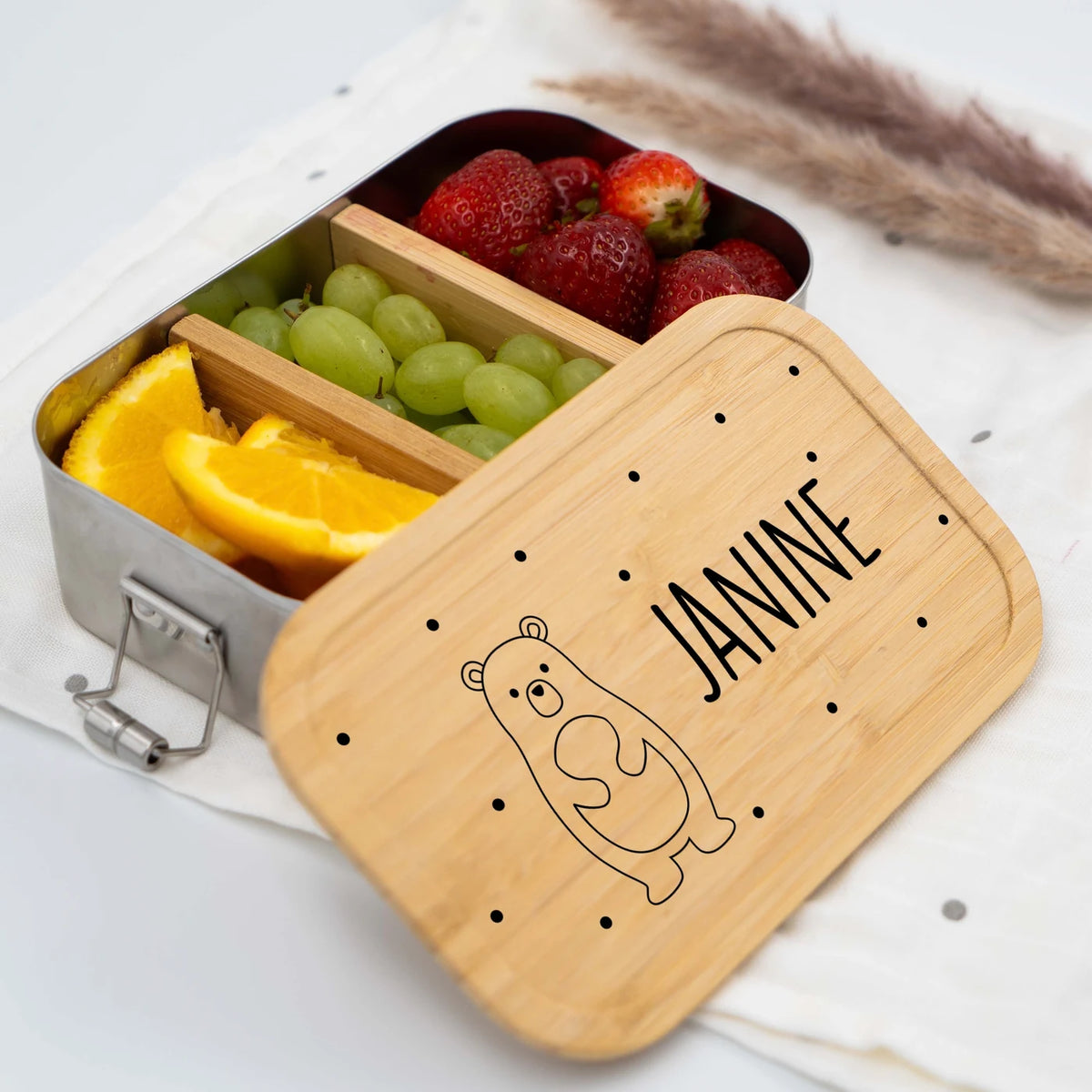 Brotdose Kinder personalisiert - Fröhlicher Bär