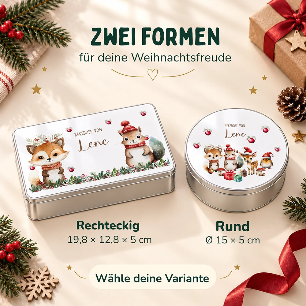 Keksdose aus Metall personalisiert - Eichhörnchen