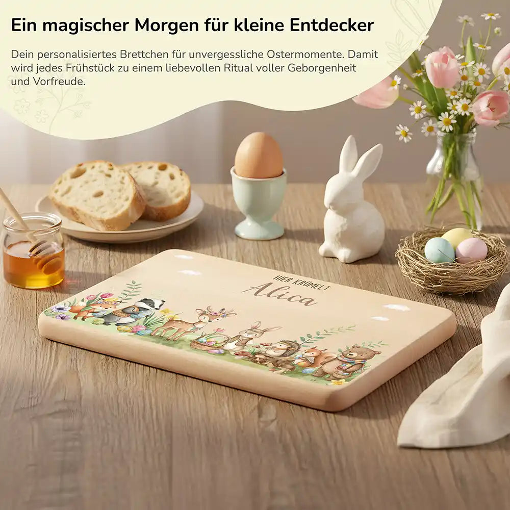 Frühstücksbrettchen Ostern - Waldtiere Ostern