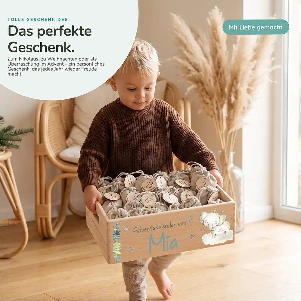 Personalisierter Adventskalender zum Befüllen - Elefant