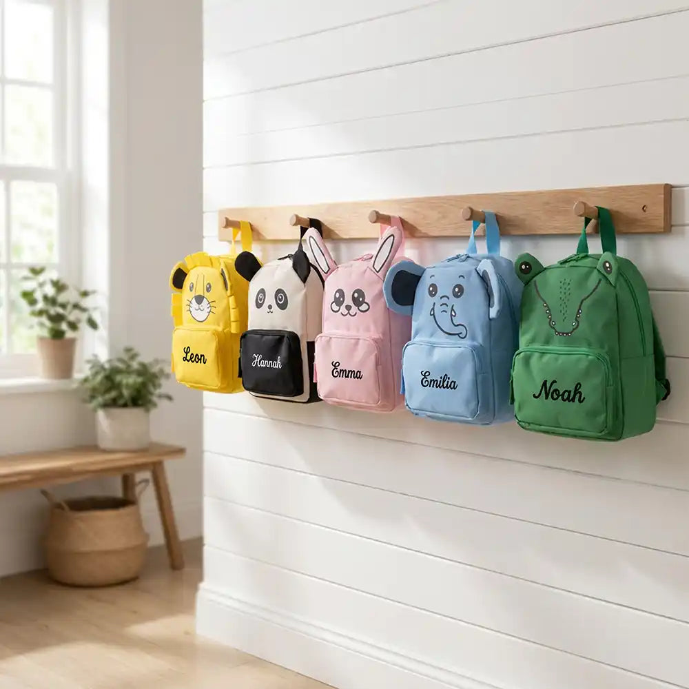 Personalisierter Kinderrucksack Elefant, für Kita, Krippe und Kindergarten