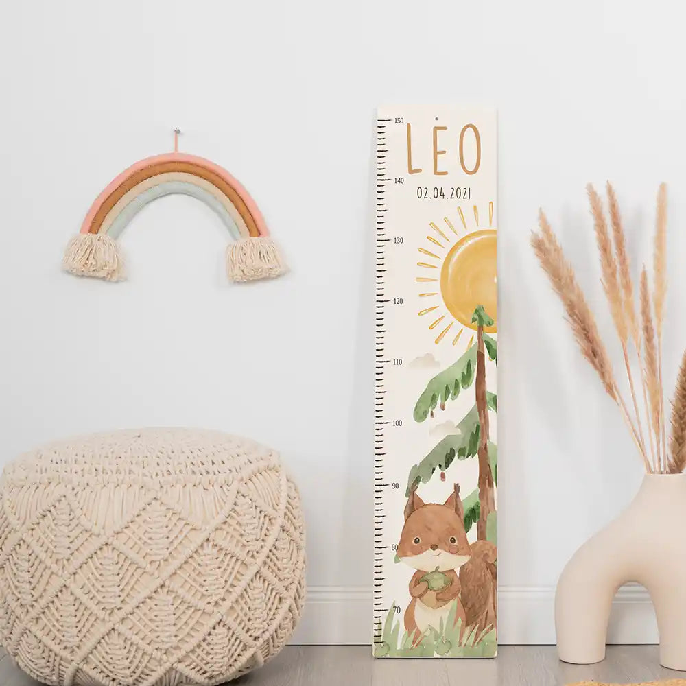 Messlatte Kinder Holz & Aluverbund - Eichhörnchen