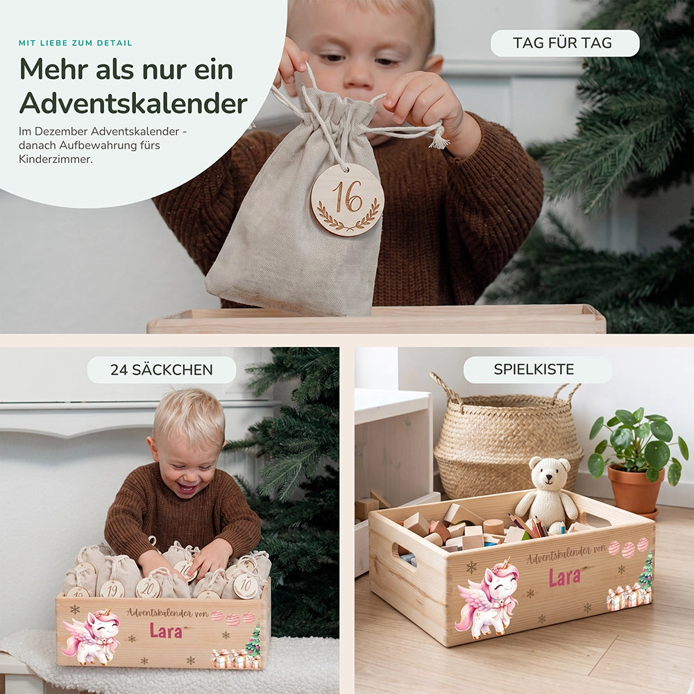 Personalisierter Adventskalender zum Befüllen - Einhorn
