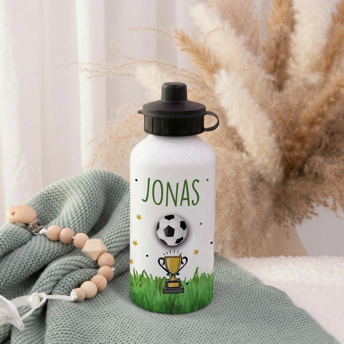 Personalisierte Trinkflasche Kinder – Fußball Pokal