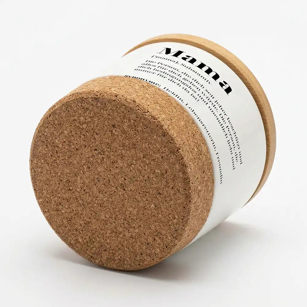Duftkerze Vanille Keramik Mama Definition â Geschenk in Kraftpapier