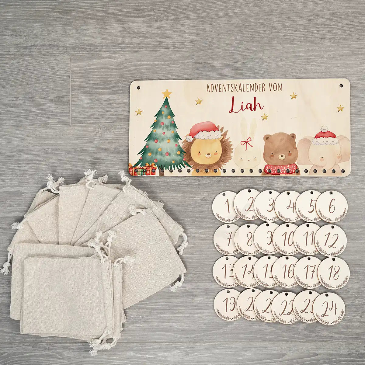 Personalisierbarer Adventskalender farbig - Weihnachten
