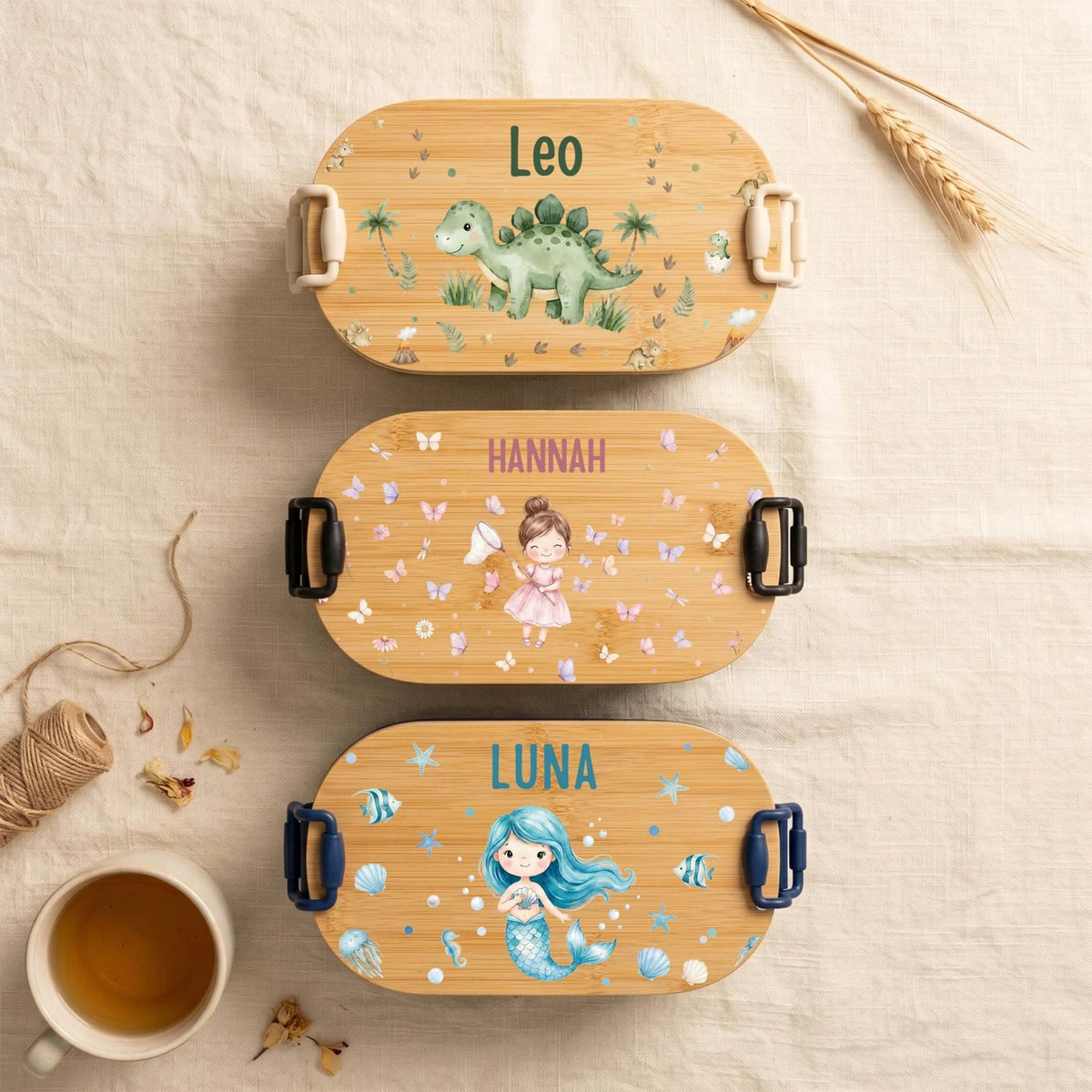 Brotdose Kinder personalisiert, Mädchen Schmetterlinge