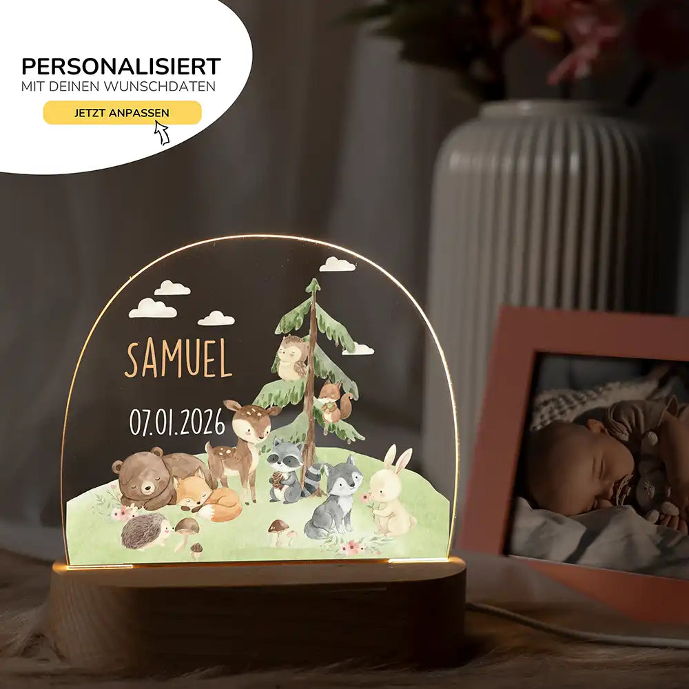 Nachtlicht Kinder personalisiert - Kleine Waldwunder