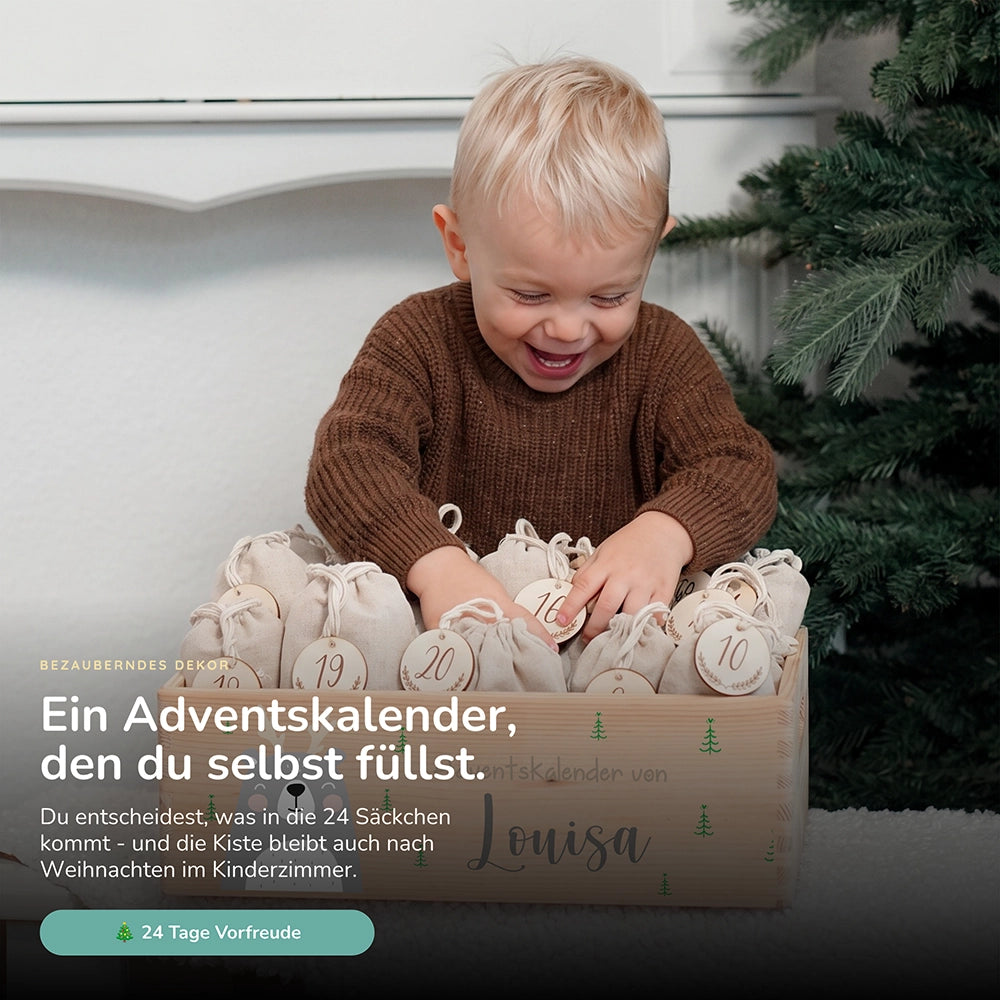 Personalisierter Adventskalender zum BefĂĽllen - Rentier Boho