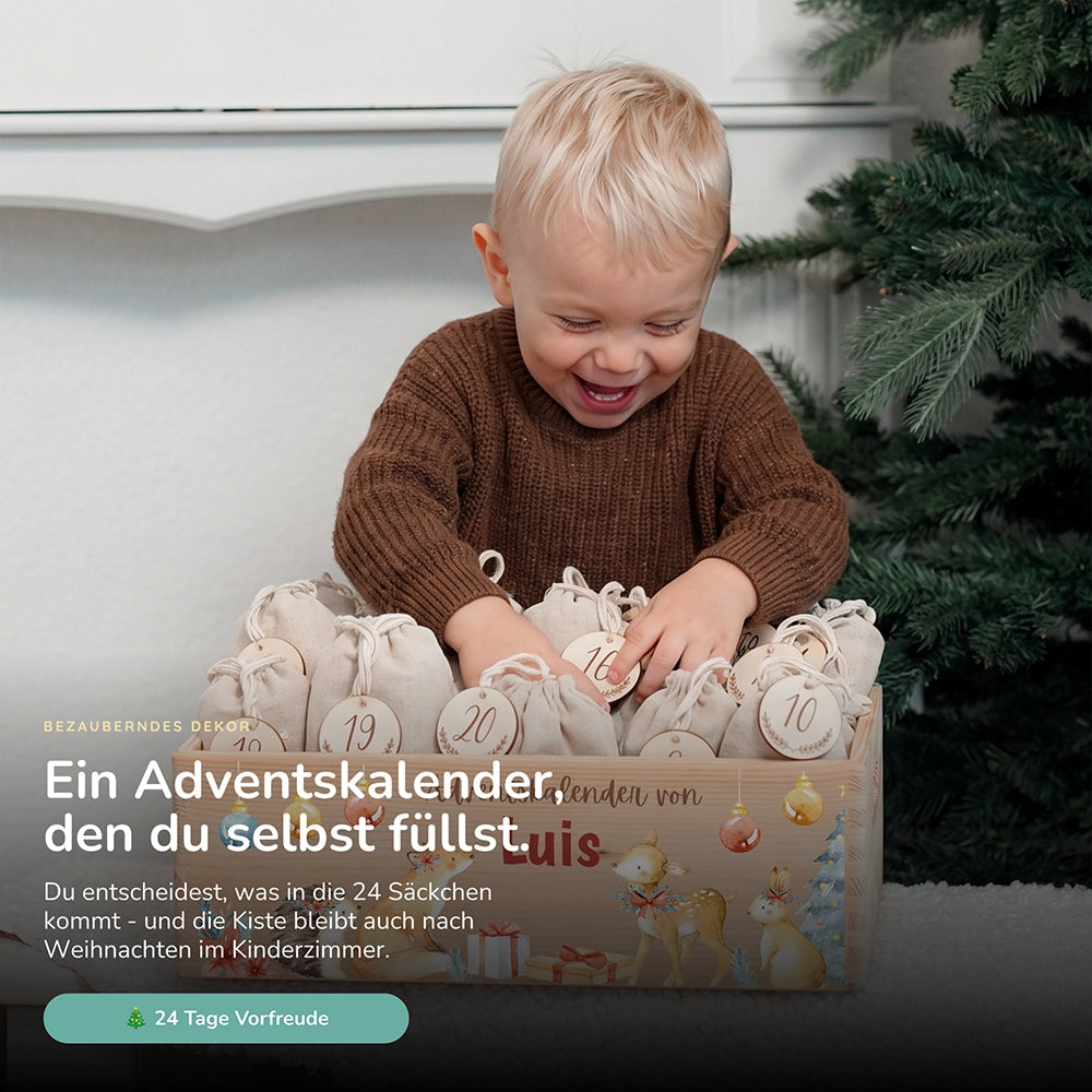 Personalisierter Adventskalender zum BefĂĽllen - Fuchs und Reh