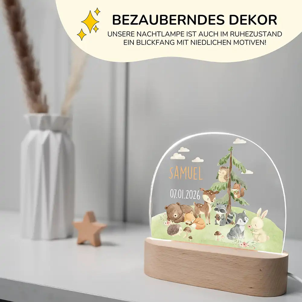 Nachtlicht Kinder personalisiert - Kleine Waldwunder