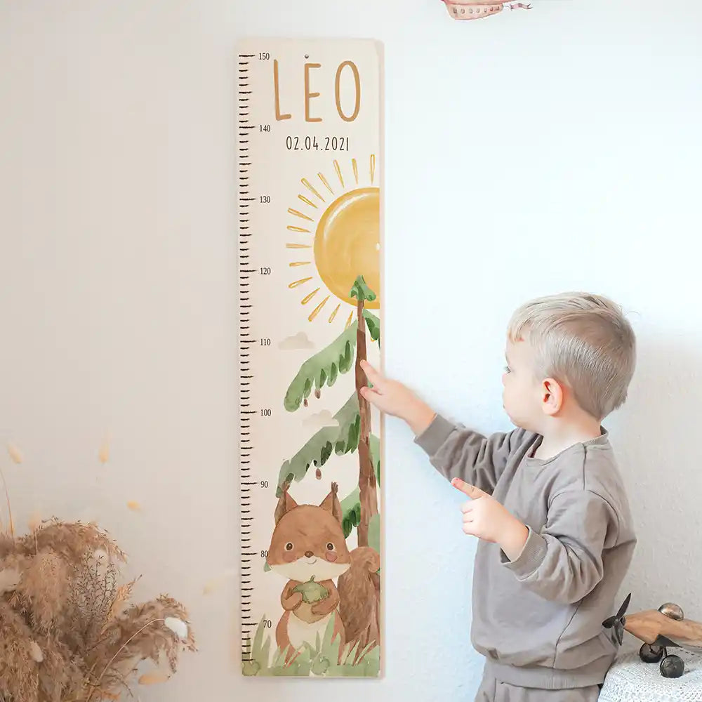 Messlatte Kinder Holz & Aluverbund - Eichhörnchen