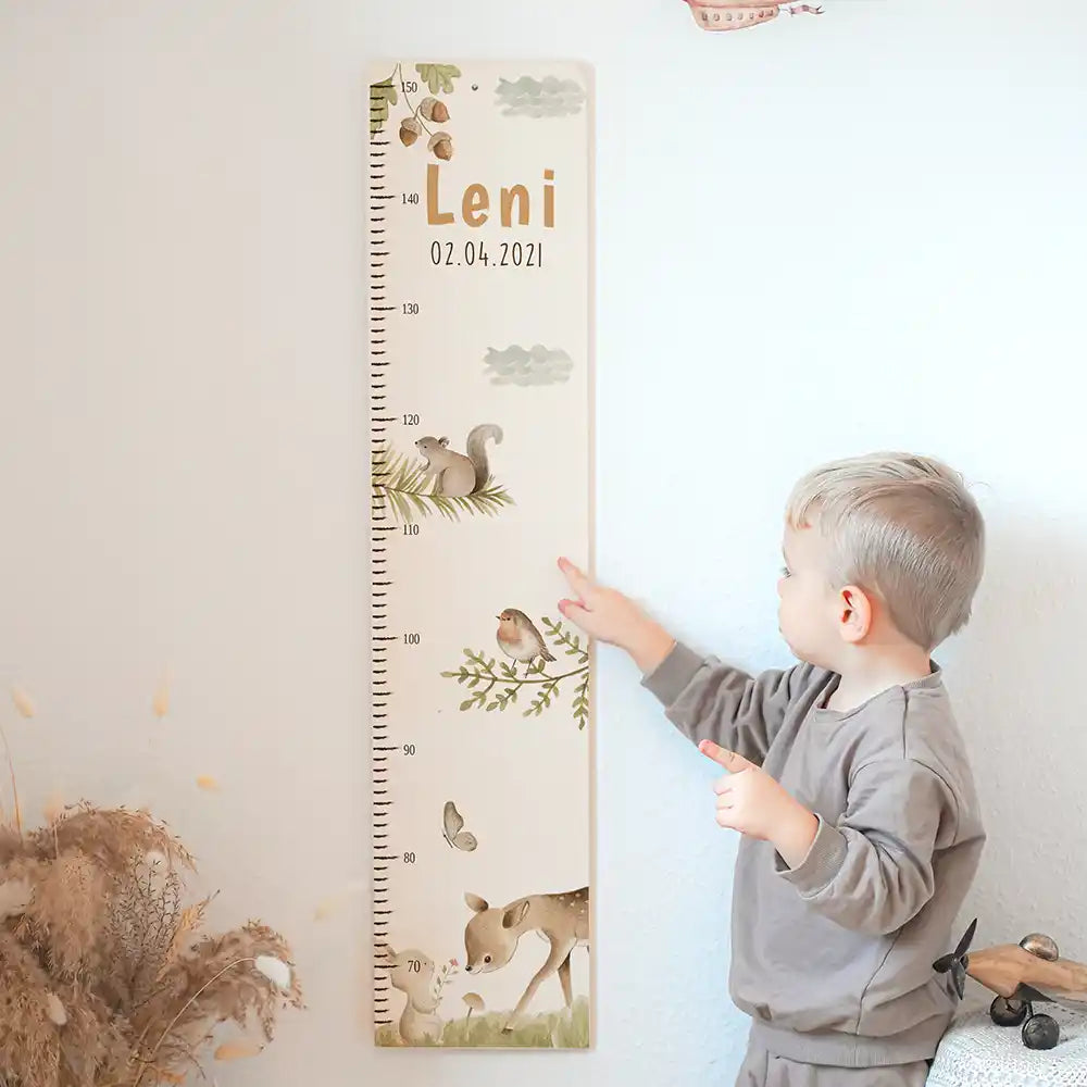 Messlatte Kinder Holz & Aluverbund - Reh im Wald