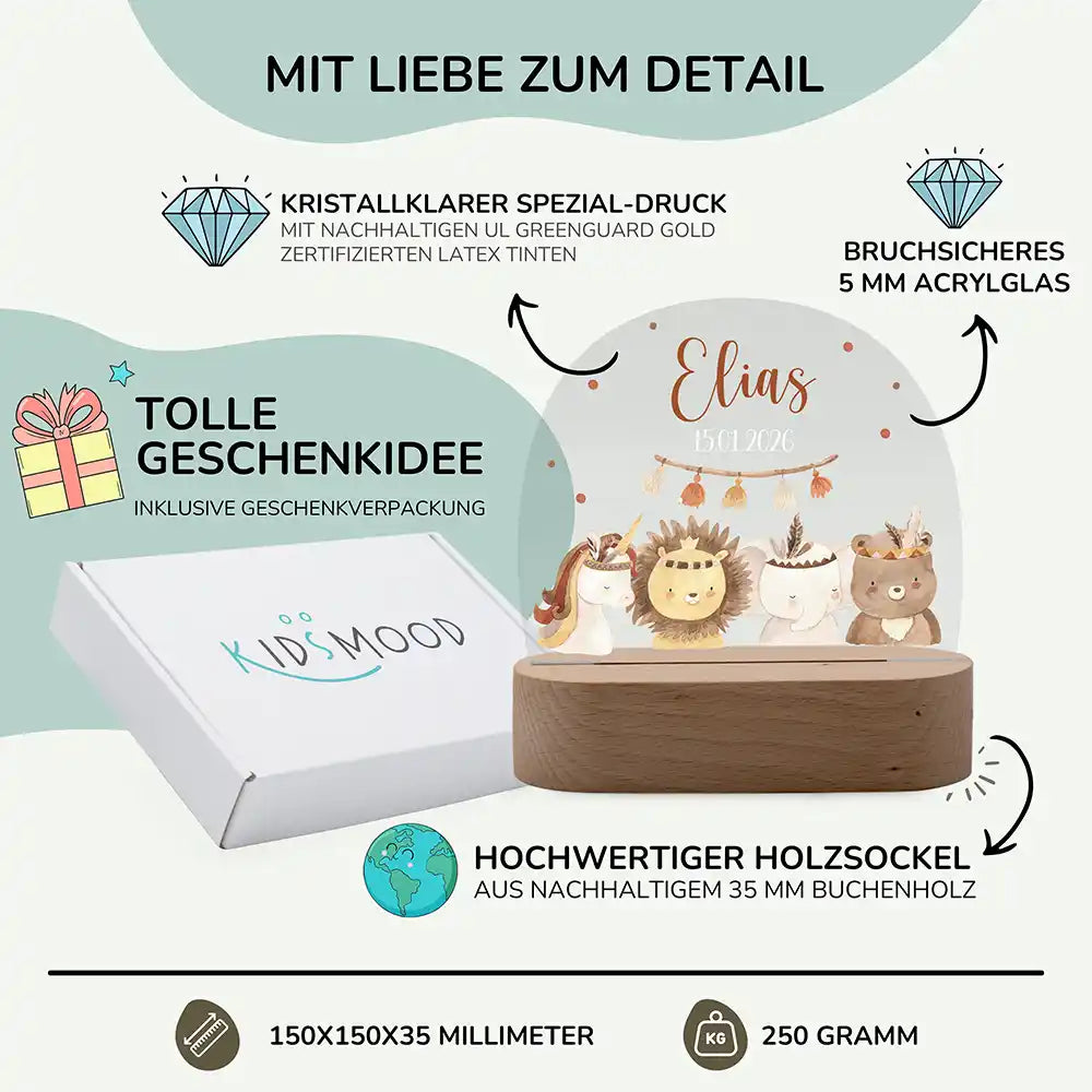 Kinderzimmer Bundle Tonieregal und Nachtlicht - Bär mit Löwe