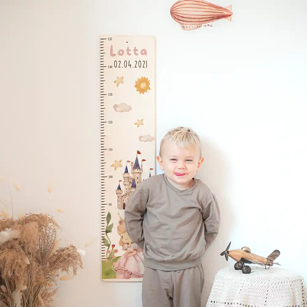 Messlatte Kinder Holz & Aluverbund - Prinzessin im Schloss
