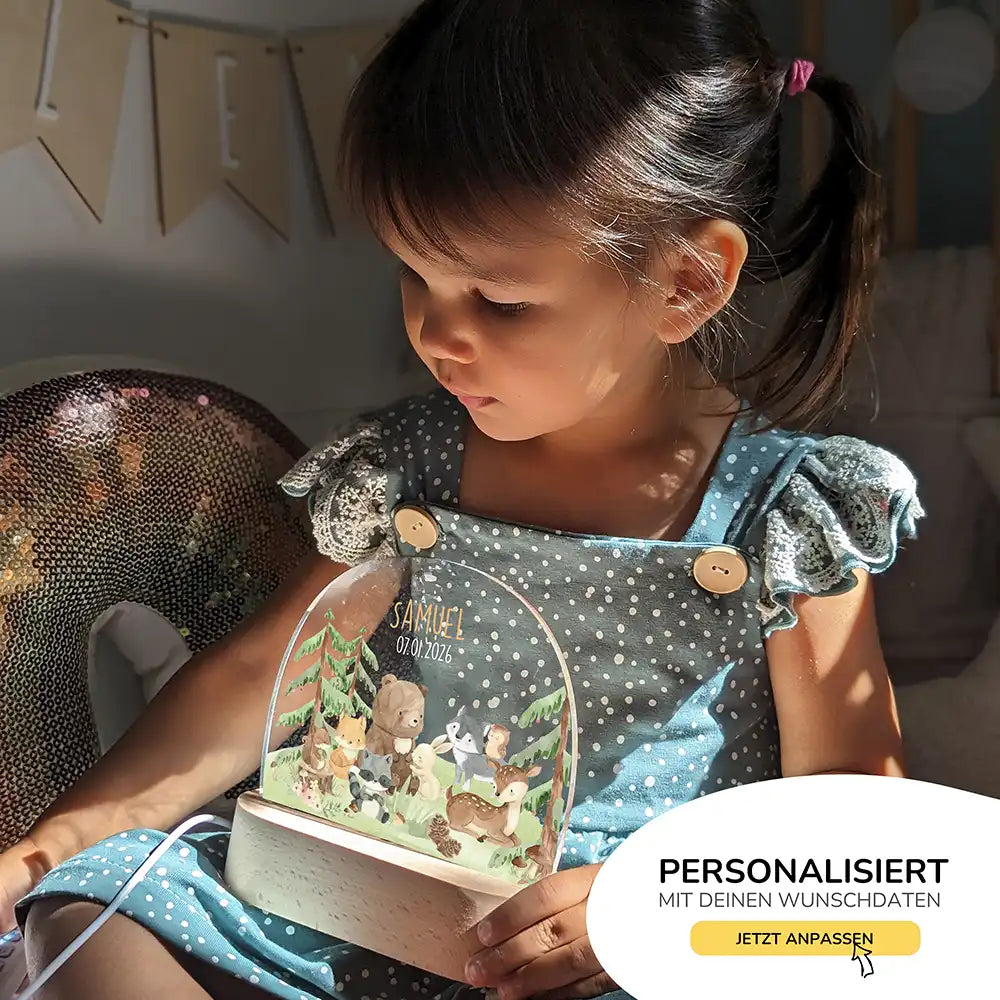 Nachtlicht Kinder personalisiert - Süße Tierfreunde