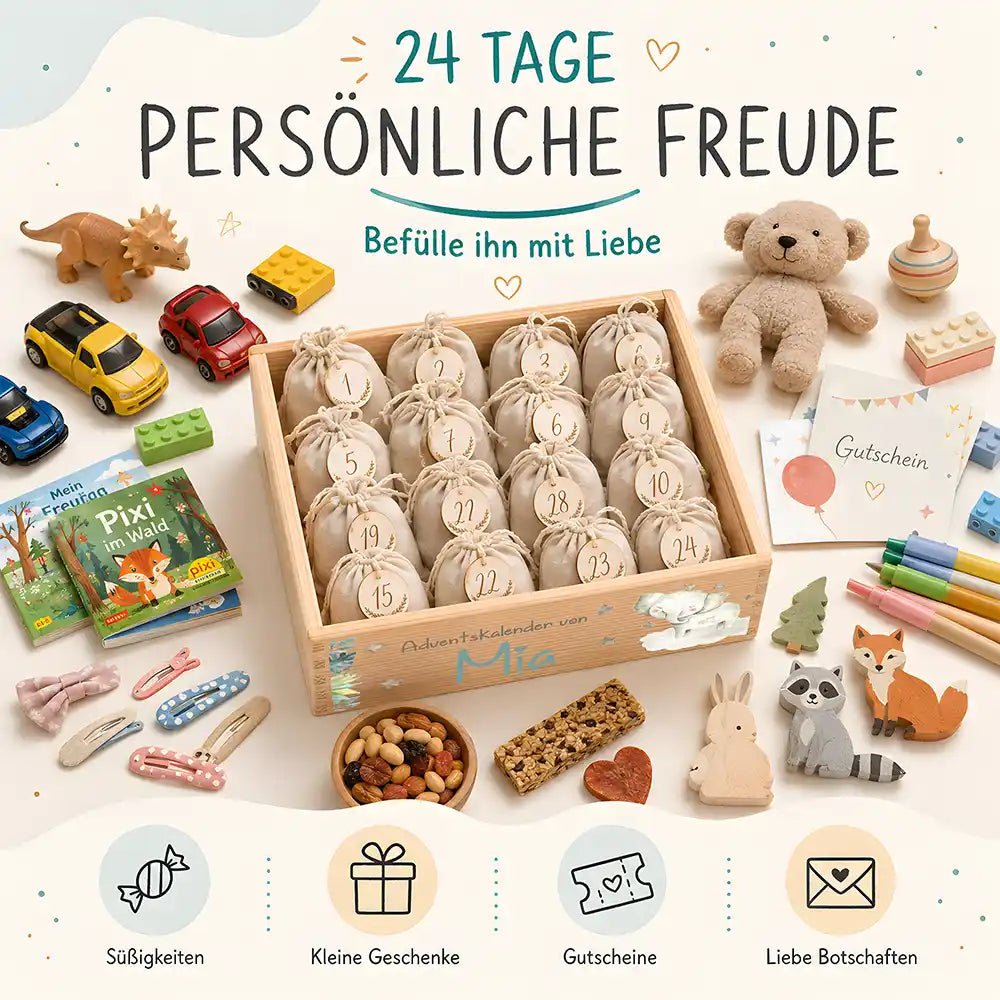 Personalisierter Adventskalender zum Befüllen - Elefant
