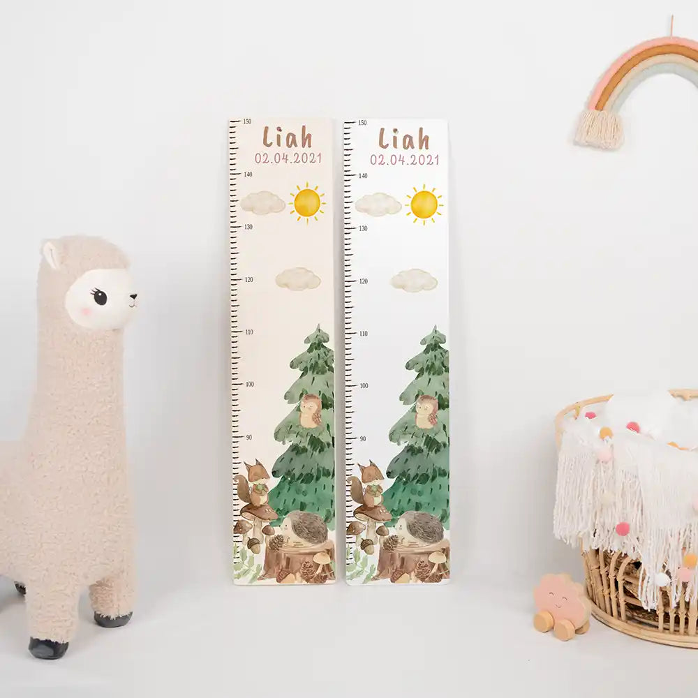 Messlatte Kinder Holz & Aluverbund - Waldtiere