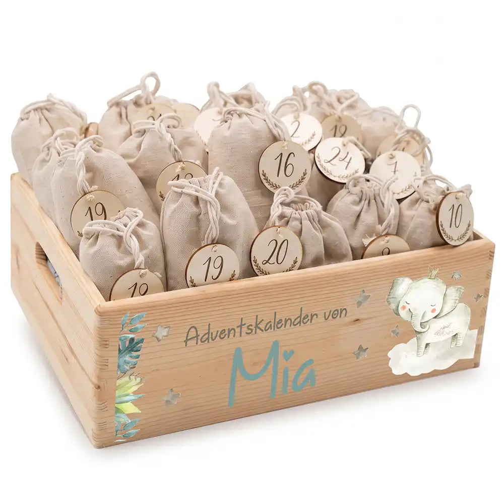 Personalisierter Adventskalender zum Befüllen - Elefant