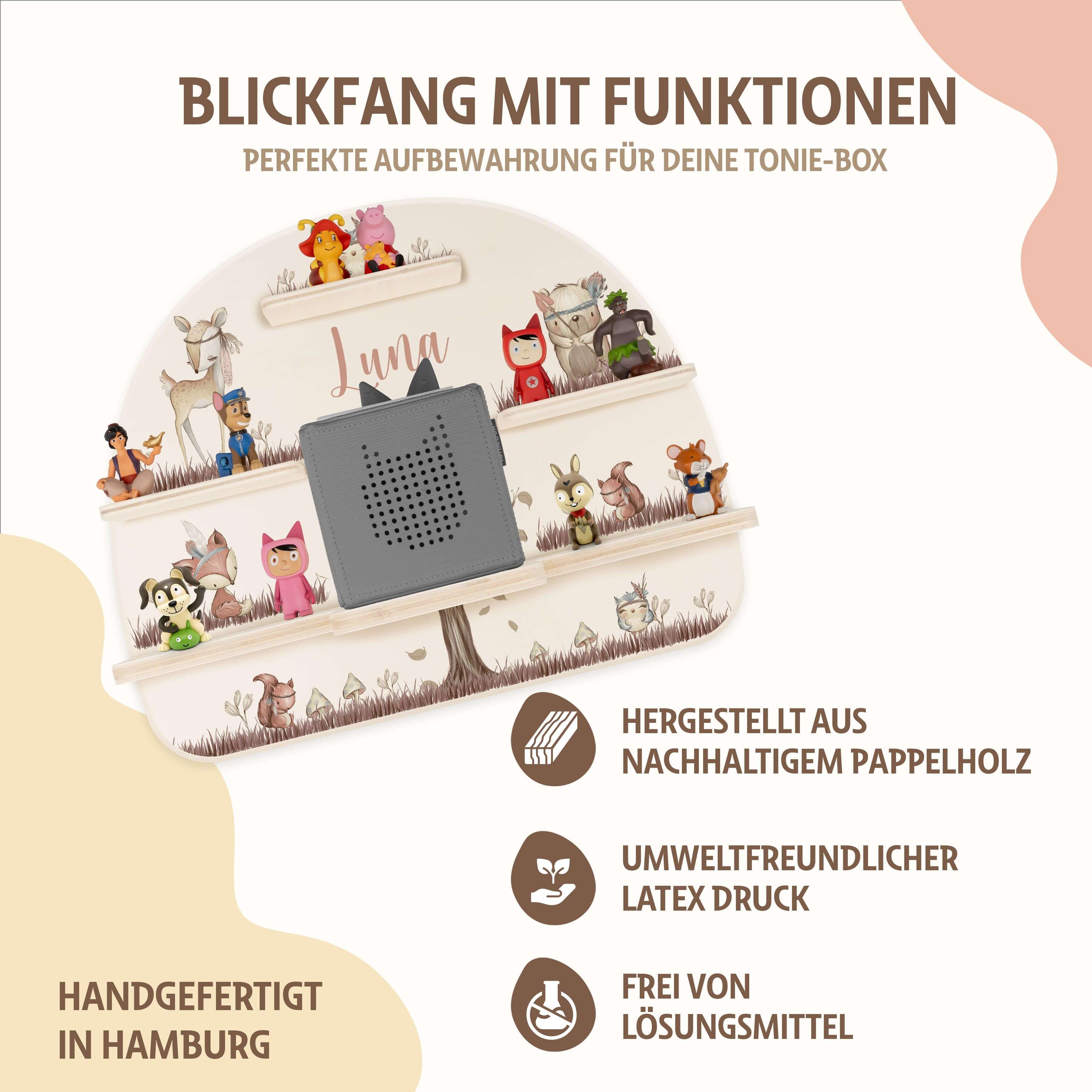 tonie-regal mit woodland motiv und individuellem namen