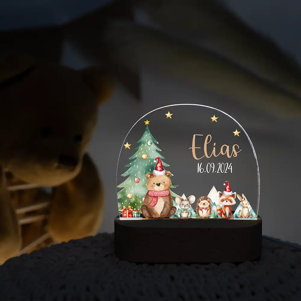 Nachtlicht Kinder personalisiert Weihnachten - Weihnachtsbär
