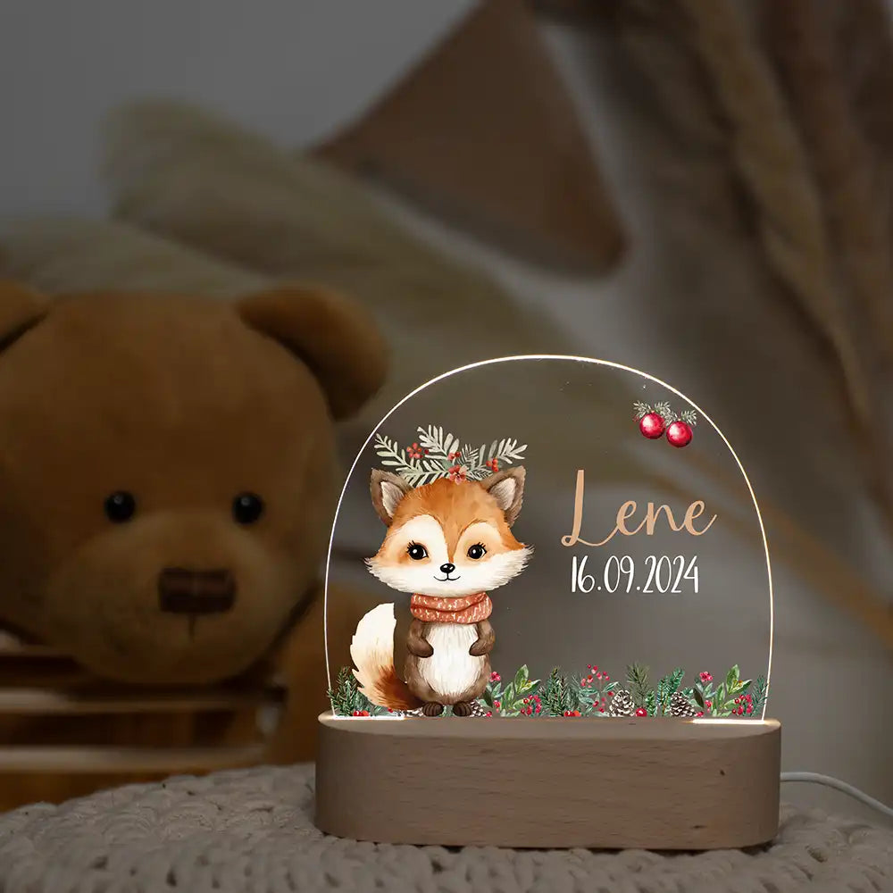 Nachtlicht Kinder personalisiert Weihnachten - Süßer Fuchs