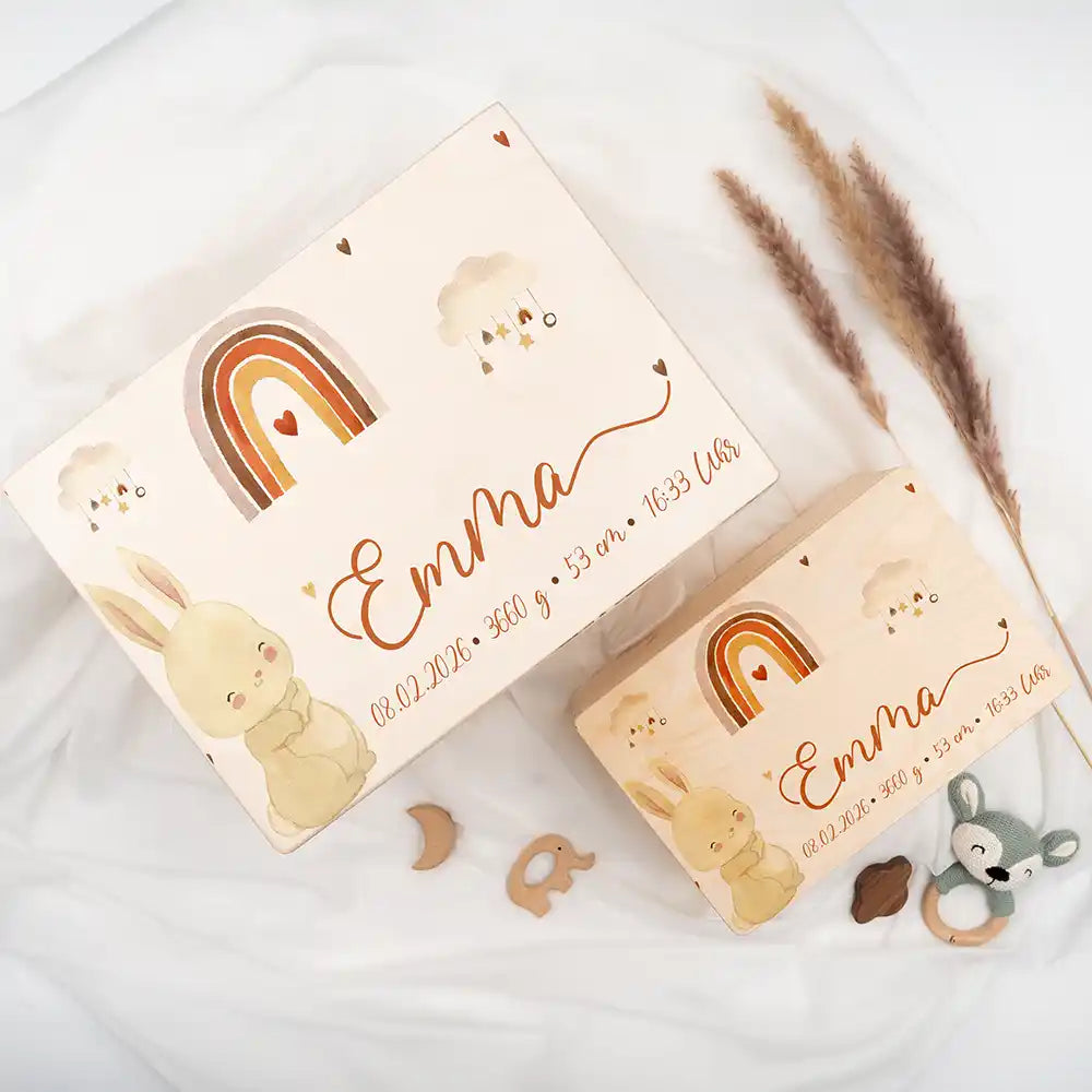 Erinnerungsbox Baby - Hase Boho