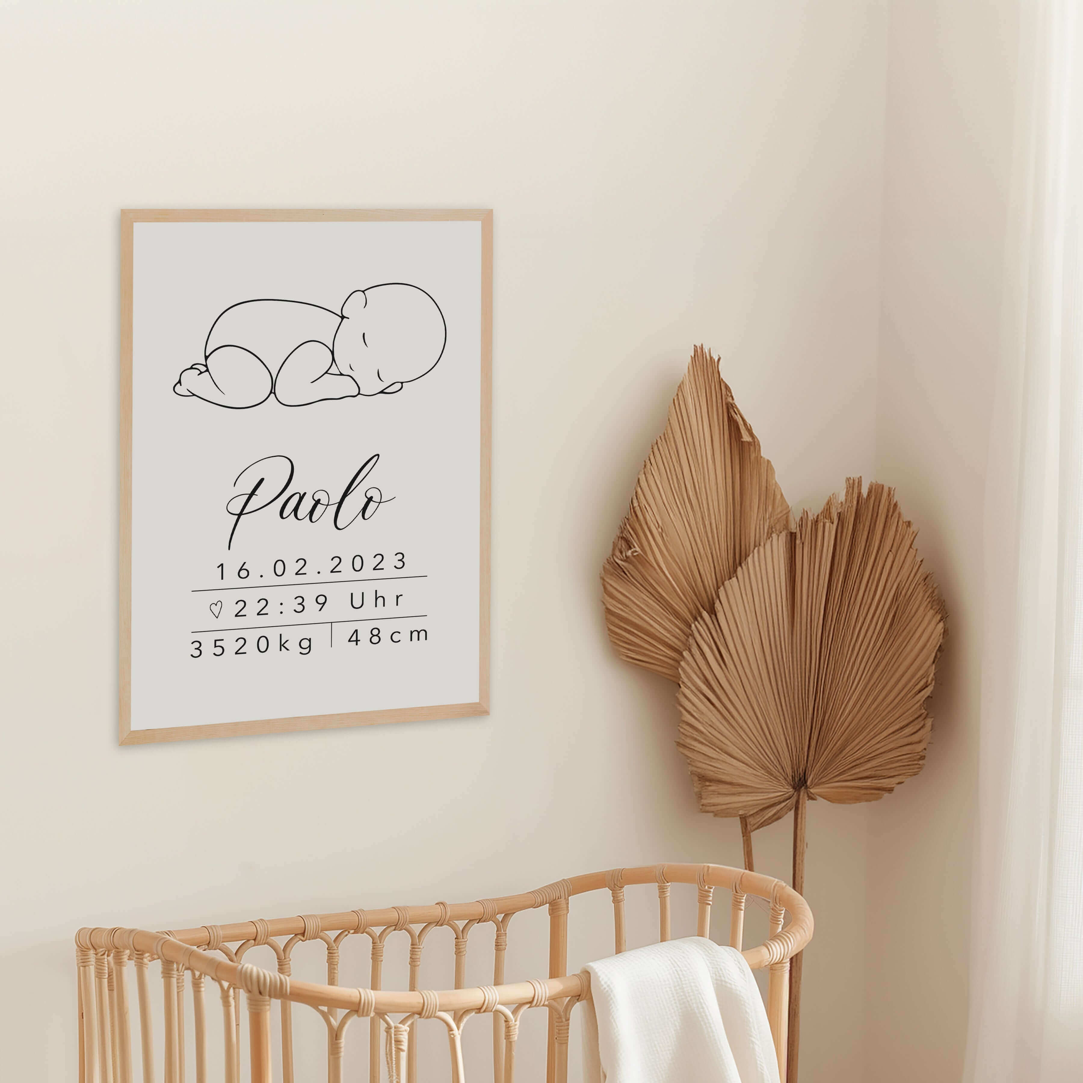 Geburtsposter personalisiert Boho