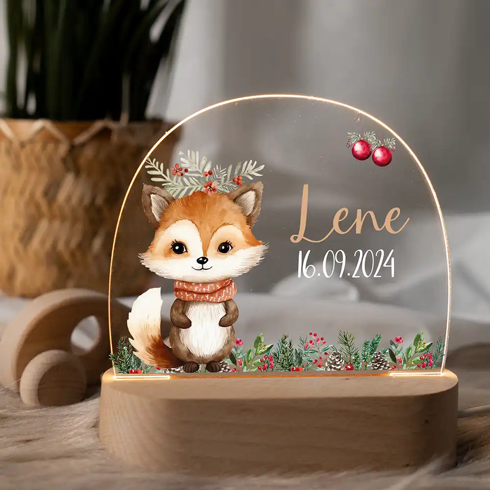 Nachtlicht Kinder personalisiert Weihnachten - Süßer Fuchs