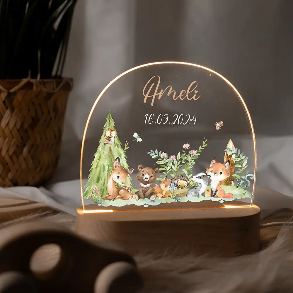 Nachtlicht Kinder personalisiert Weihnachten - Tierbande