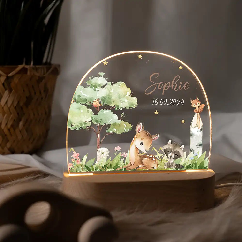 Nachtlicht Kinder personalisiert Weihnachten - Reh