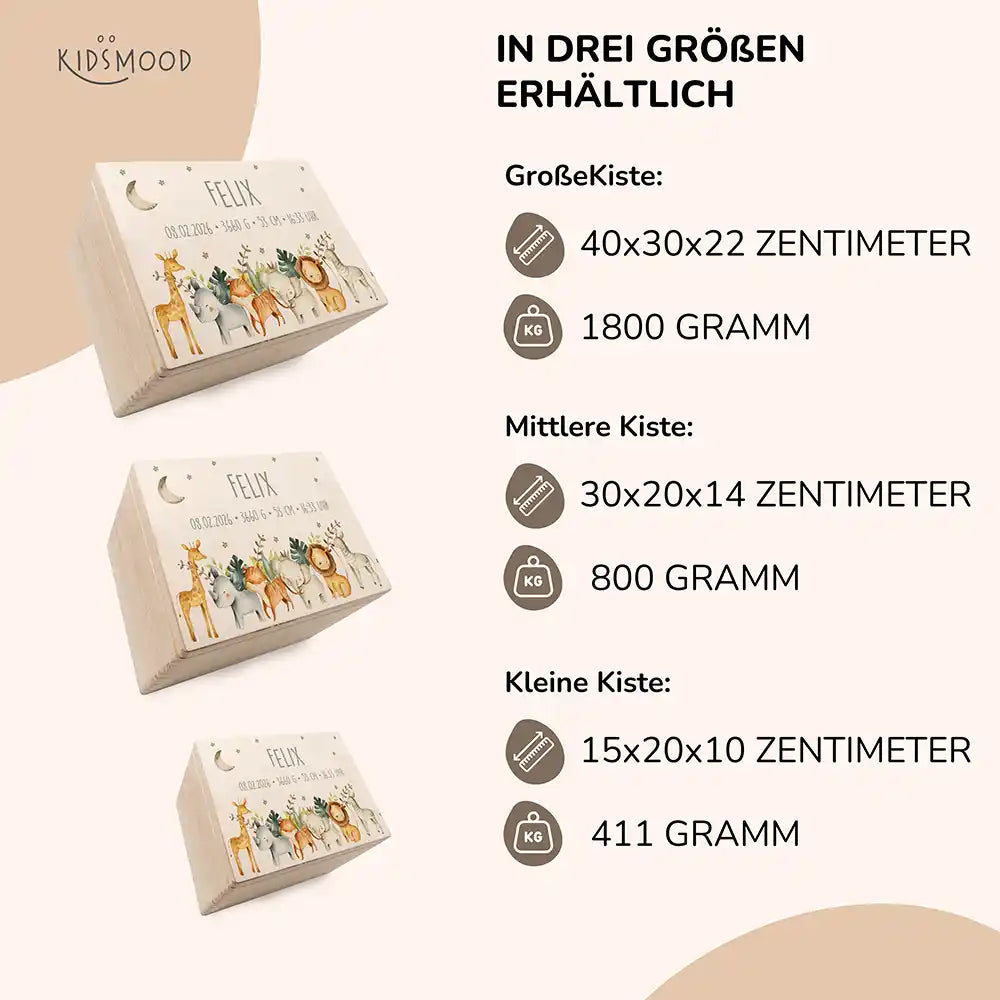 Erinnerungsbox Baby - Jungle Tiere