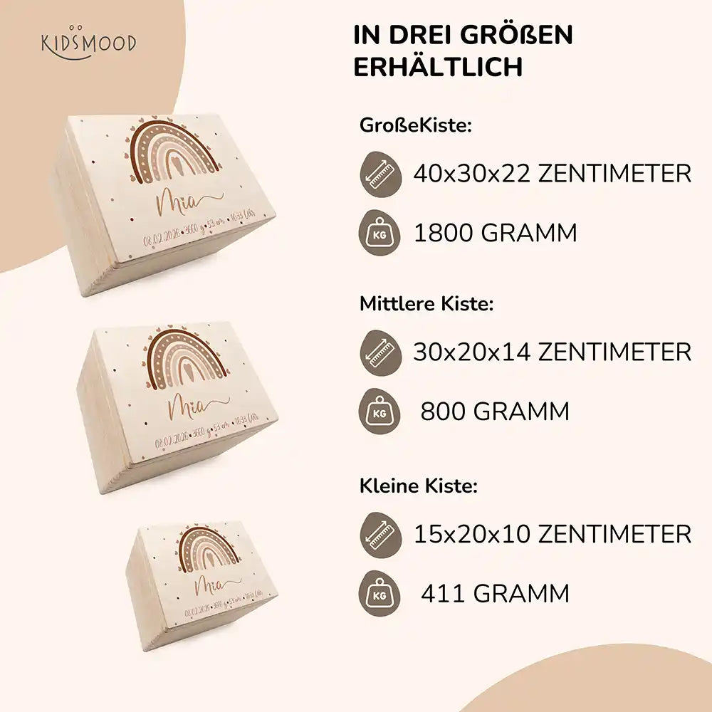 Erinnerungsbox Baby - Regenbogen Herz