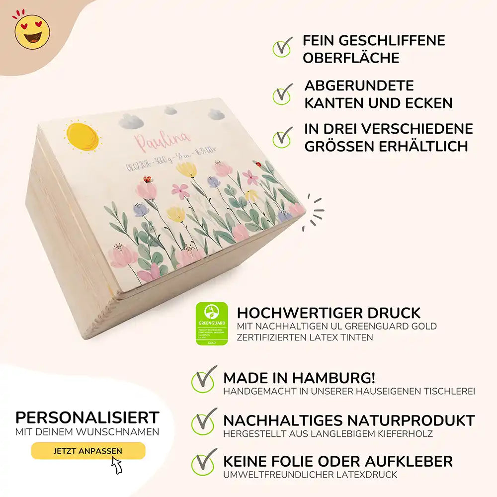 Erinnerungsbox Baby - Blumengarten